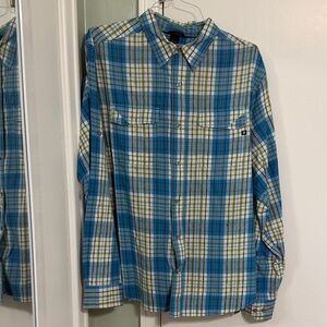 Marmot Blue and Green Plaid Shirt